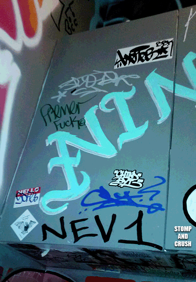 GRAFFITI:  BYENER BBK · STOAK · PREMER FUCK · CHINO BYI · SKI · NEV1