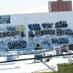 ROOF TOP GRAFFITI: EVER NVA · DOVER BF · LOOSE R2B · CAS 142 · CHE WTO · PEN · DEBT · SY · LEWY BTM · OVER