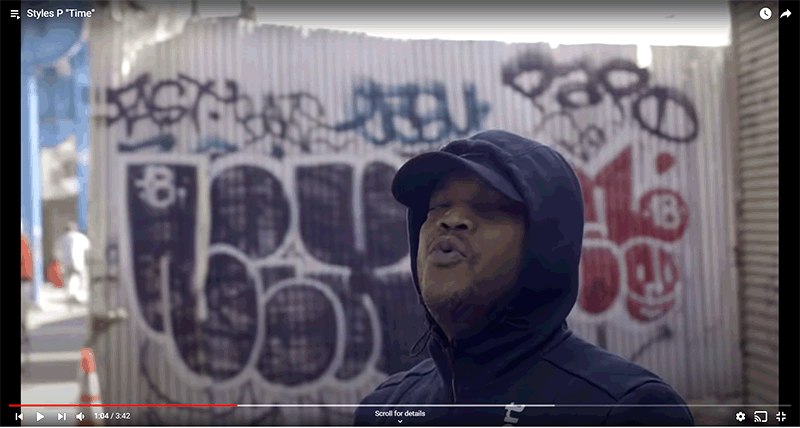 Tags by PAPO, EASY, and FAST in this screenshot of a video by Styles P .
